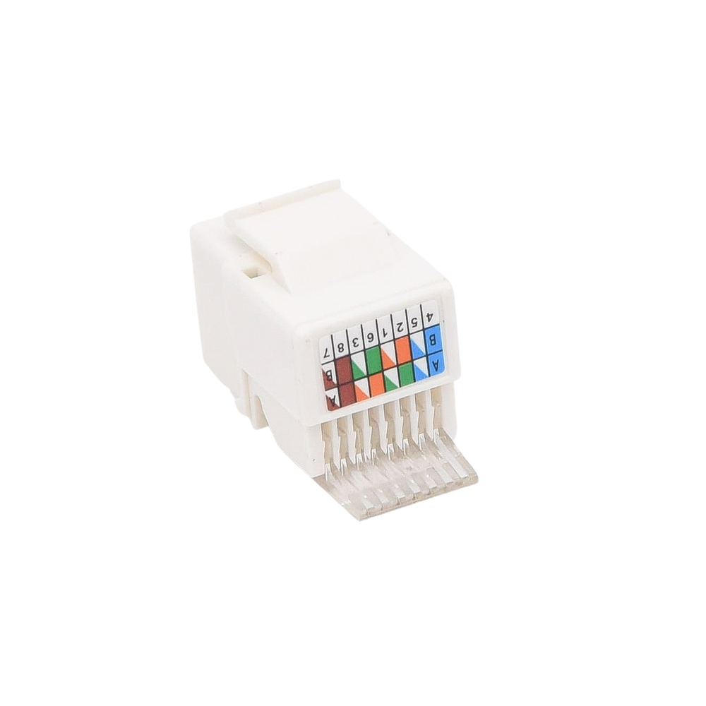 M?dulo Jack Keystone Cat5e sin Herramienta (Toolless) para Faceplate - Color Blanco
