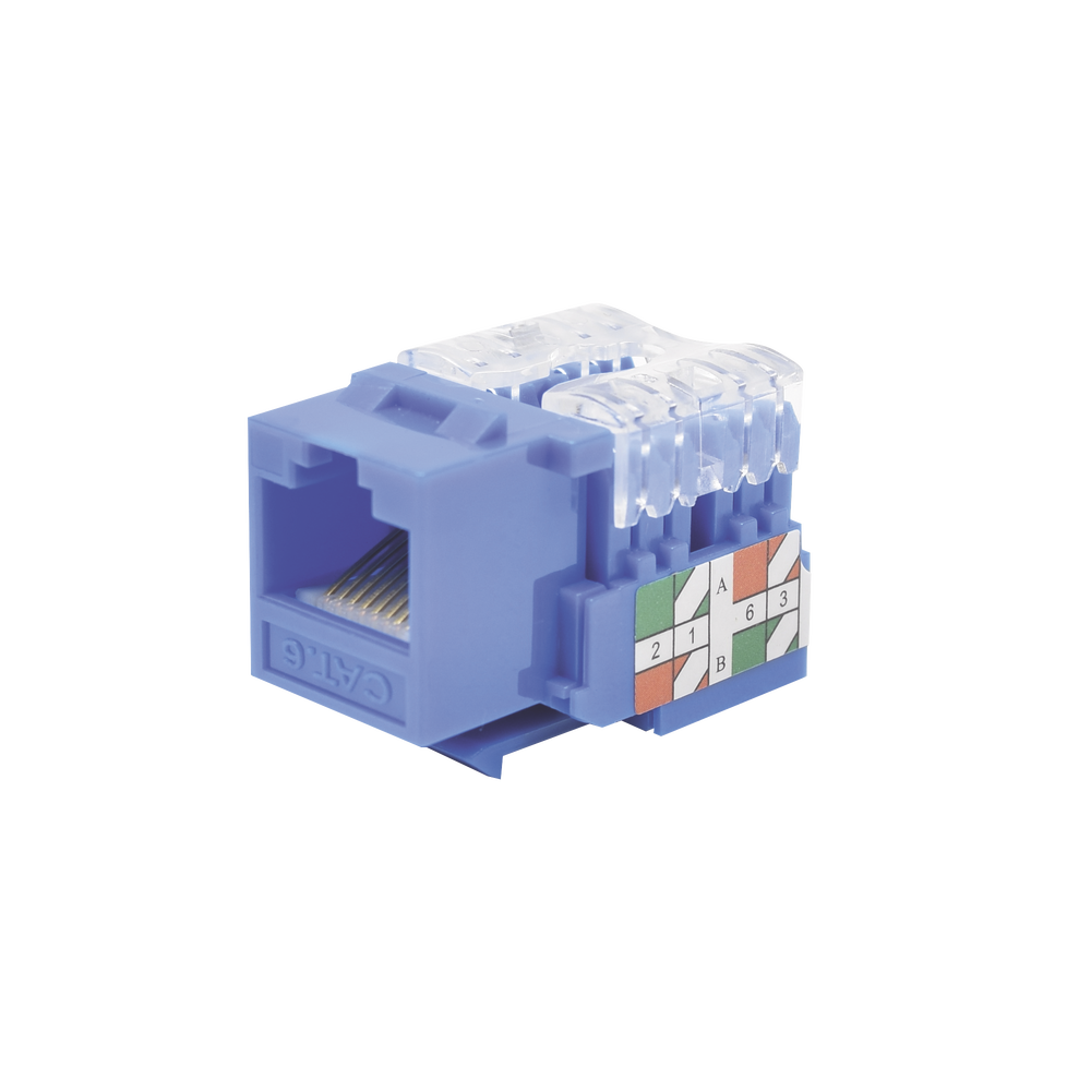 M?dulo Jack 110 Cat6, Keystone para Faceplate - Color Azul