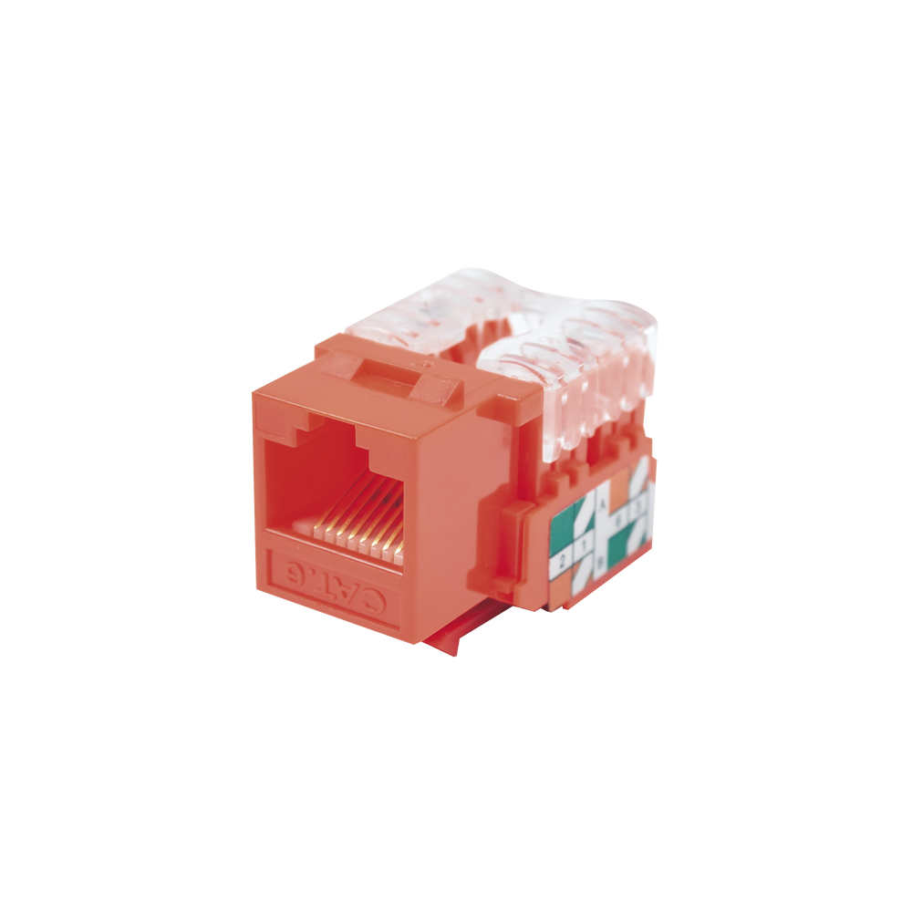 M?dulo Jack Keystone Cat6 con Terminaci?n 110 (Punchdown) para Faceplate - Color Rojo