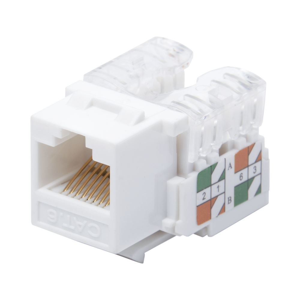 M?dulo Jack Keystone Cat6 con Terminaci?n 110 (Punchdown) para Faceplate - Color Blanco