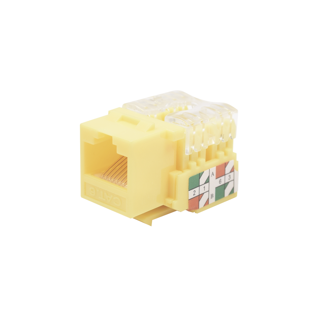M?dulo Jack Keystone Cat6 con Terminaci?n 110 (Punchdown) para Faceplate - Color Amarillo