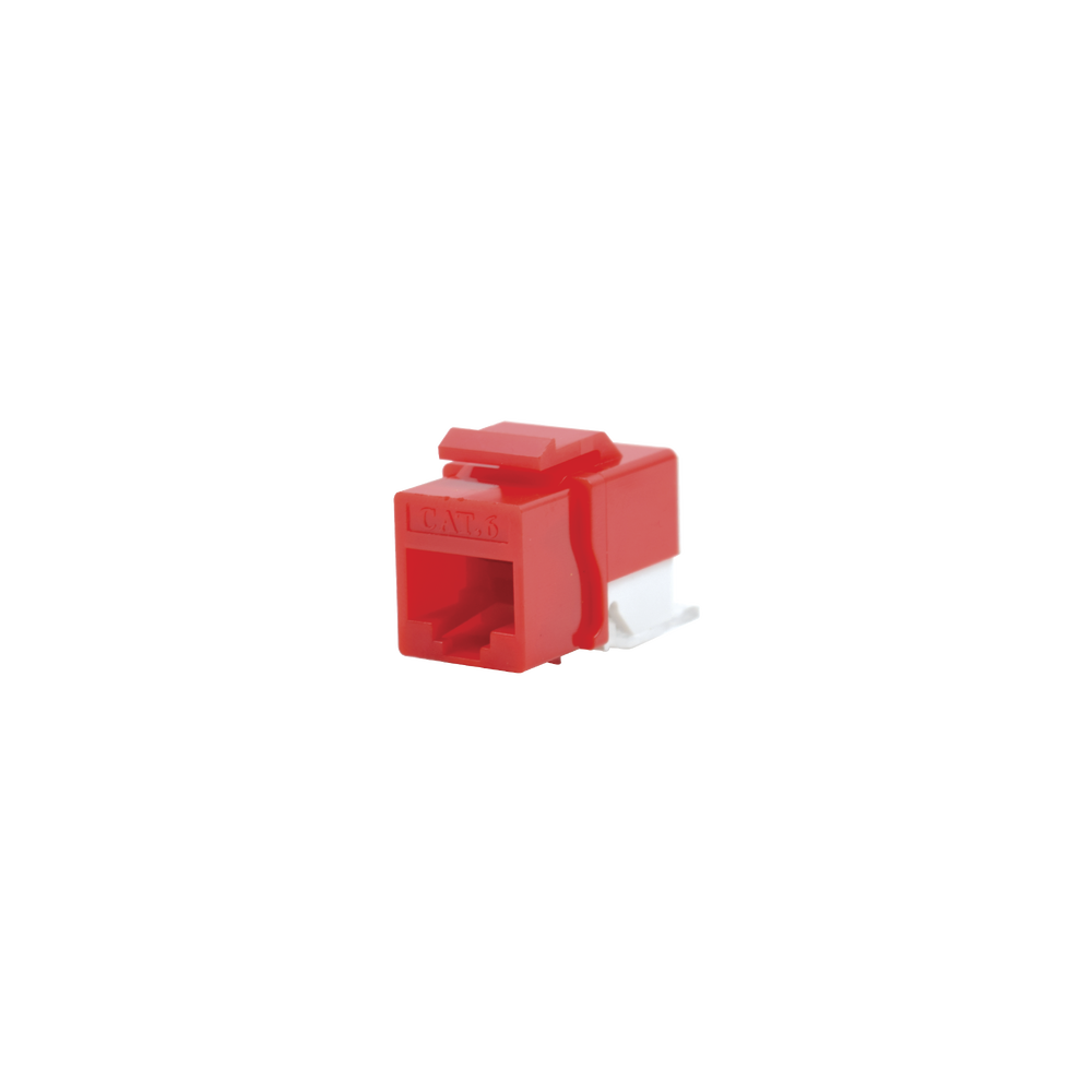 Módulo Jack Cat6 sin Herramienta (toolless) keystone para faceplate - Color Rojo