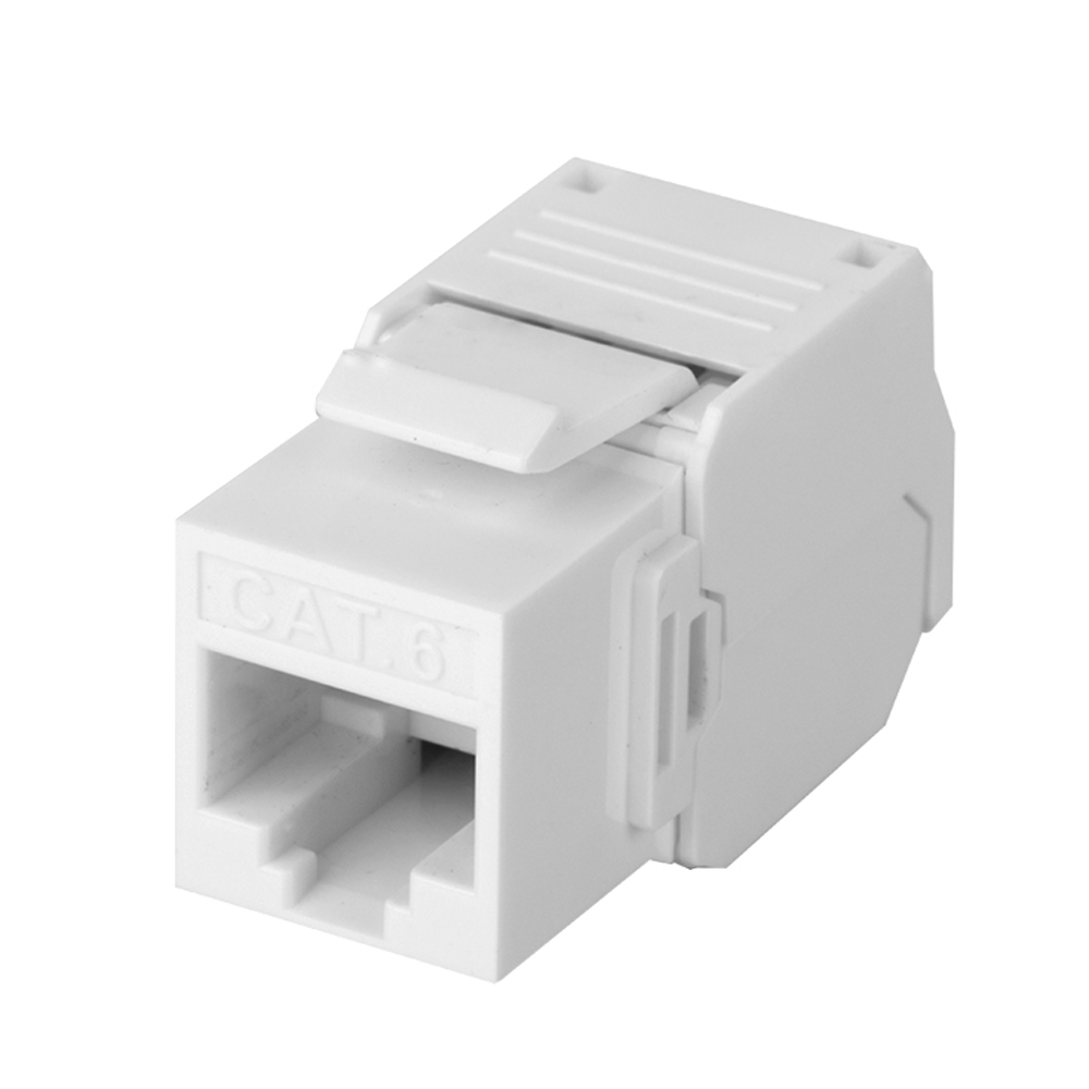 M?dulo Jack Keystone Cat6 (Toolless), con Terminaci?n en ?ngulo 180 - Color Blanco, Compatible con Faceplate y Patchpanel Linkedpro