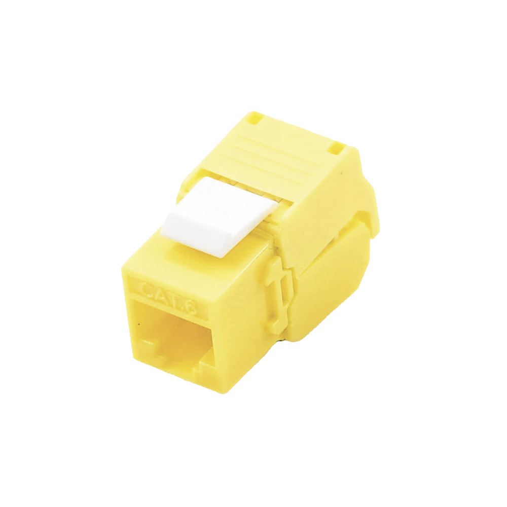 M?dulo Jack Keystone Cat6 (Toolless), con Terminaci?n en ?ngulo 180 - Color Amarillo, Compatible con Faceplate y Patchpanel Linkedpro