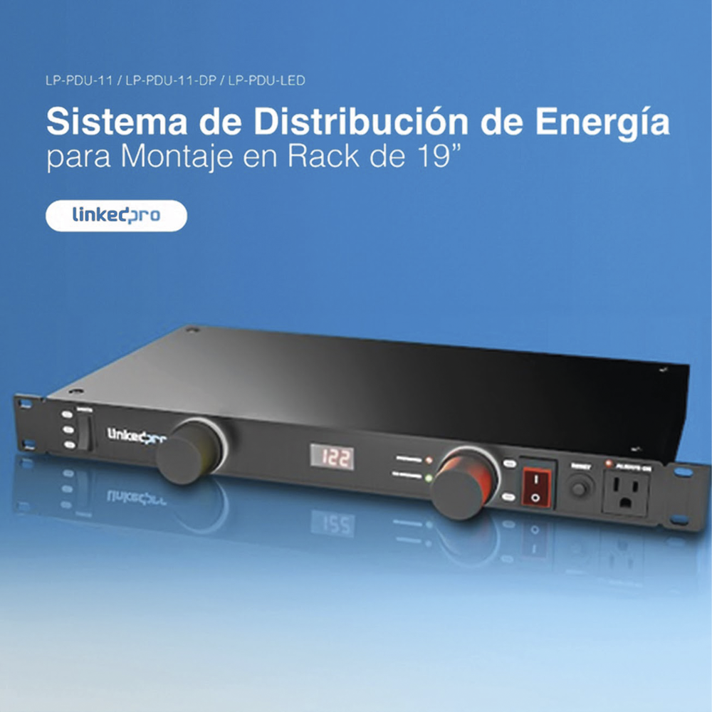PDU para Distribución de Energía, Montaje en Rack, 11 salidas, Instalación Horizontal, de 19in, 1U, 15 Amp, 120 Vca, Con Indicador Led Y Display - Image 5
