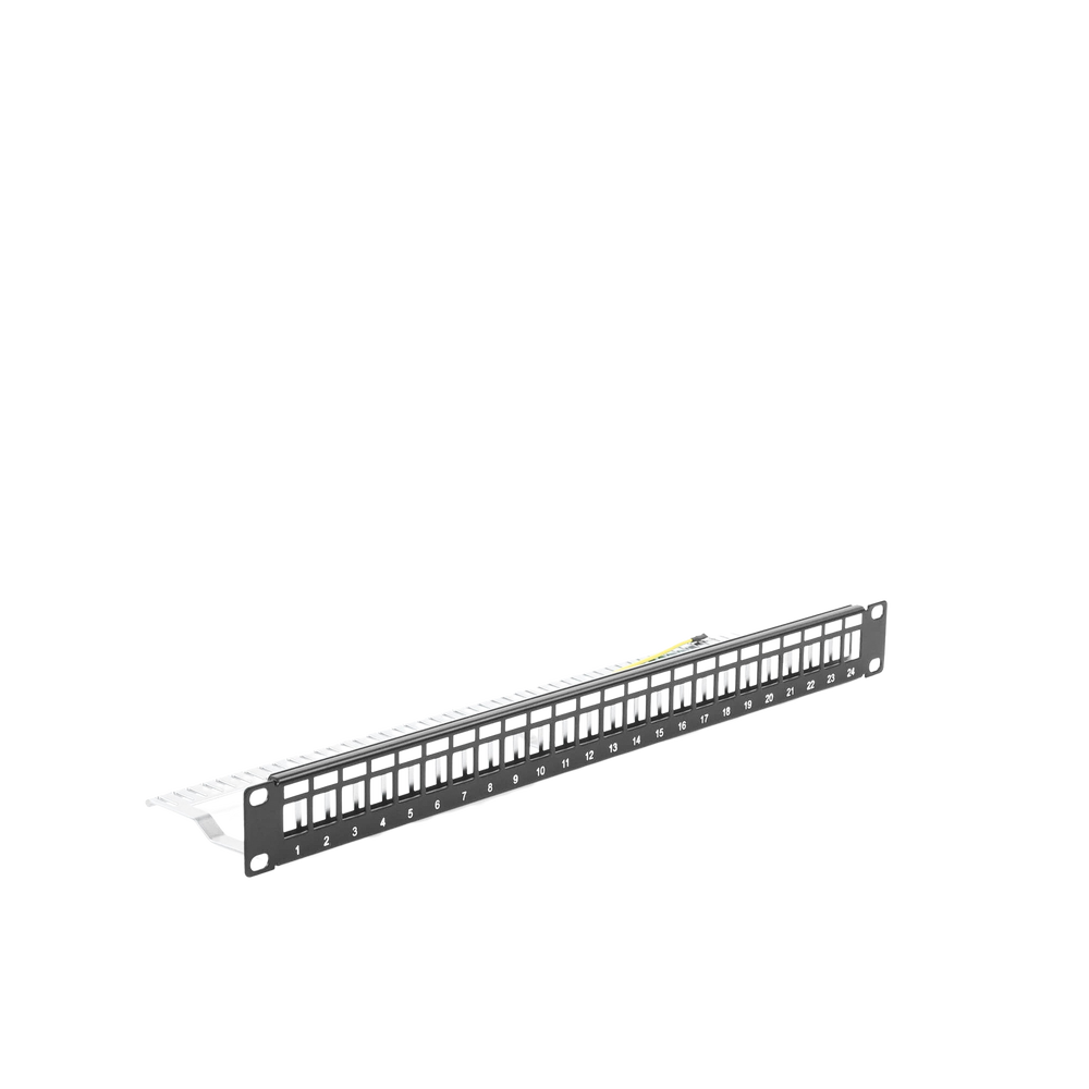 Patch Panel Modular Blindado (STP) de 24 Puertos, con Barra para Organizar Cable - Image 3