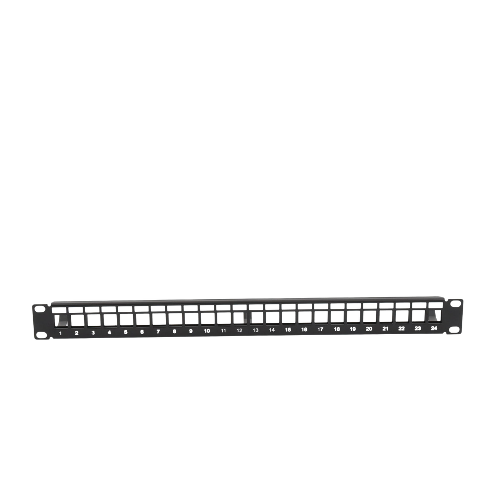 Patch Panel Modular sin Blindaje de 24 Puertos, 1U, con Barra para Organizar Cable - Image 2