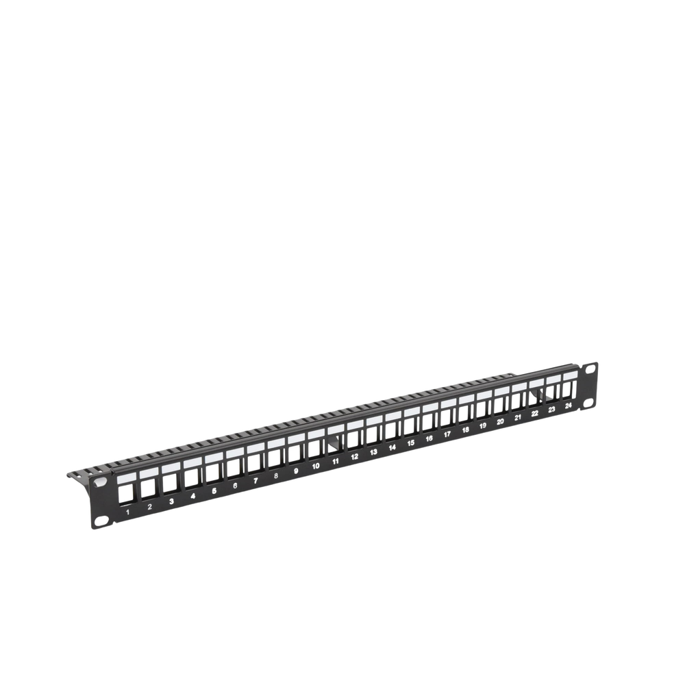 Patch Panel Modular sin Blindaje de 24 Puertos, 1U, con Barra para Organizar Cable - Image 3