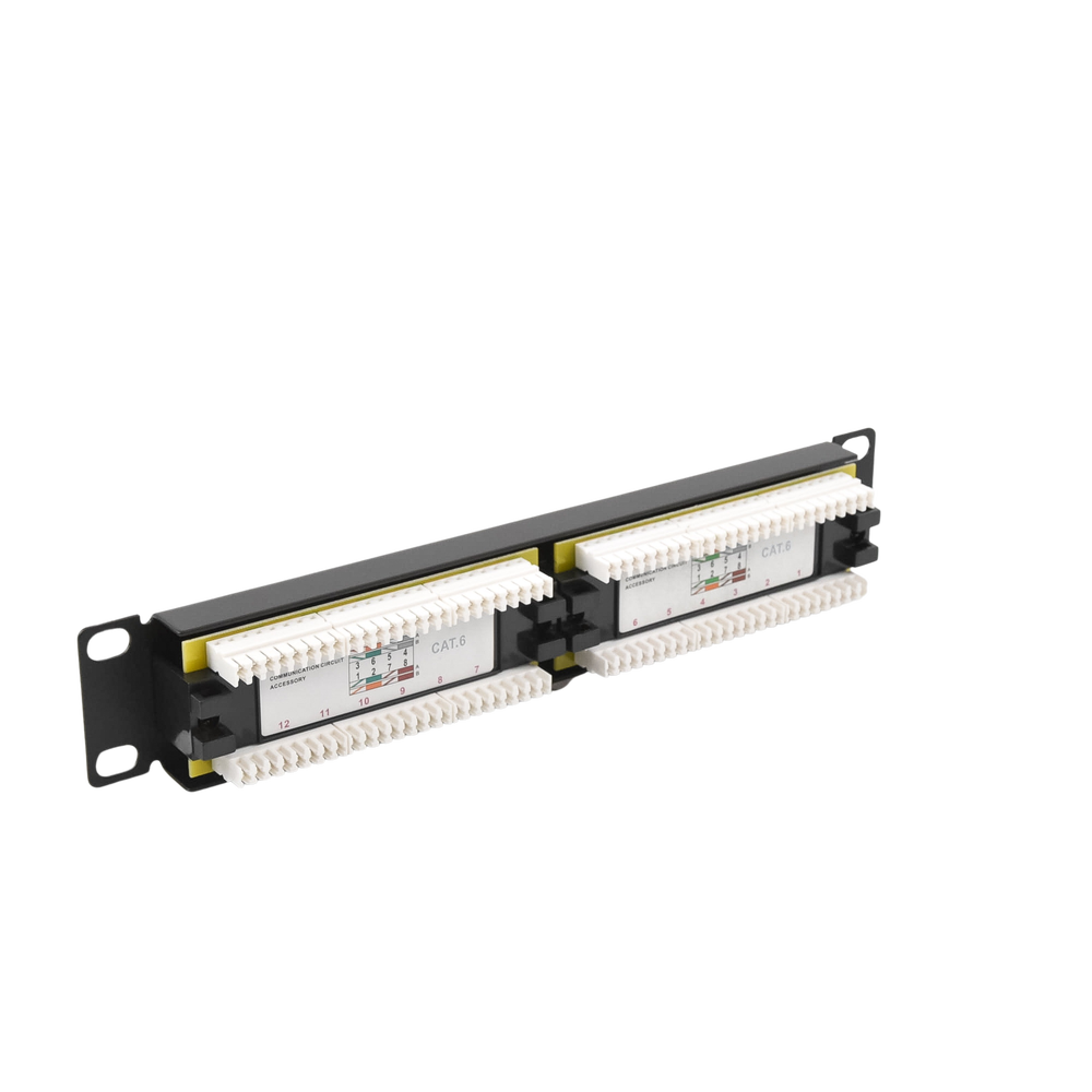 Panel de parcheo de impacto (110) UTP de 12 puertos Cat6, 10in - Image 3