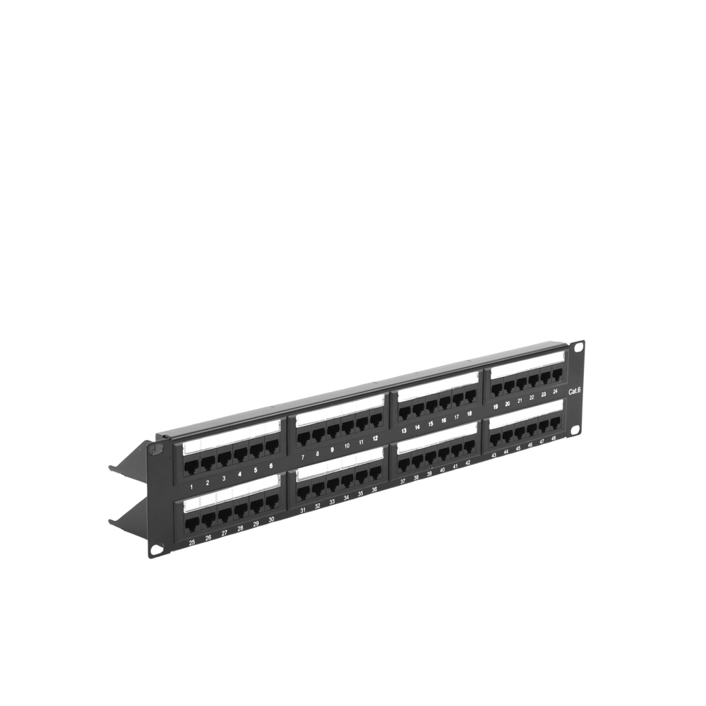 Panel de Parcheo de Impacto (110) UTP de 48 Puertos Cat6, 19 Pulgadas (48.26 cm), 2U, con Barra para Organizar Cable - Image 2