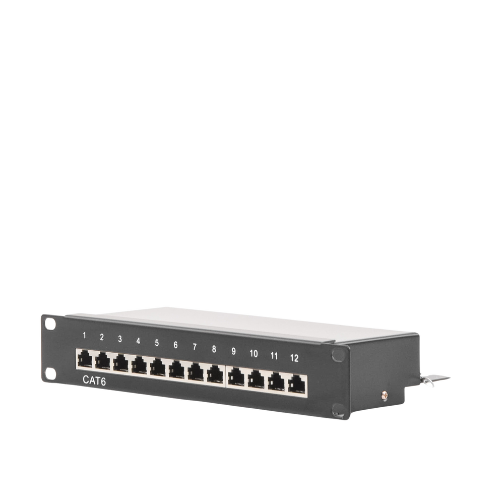 Panel de parcheo de impacto (110) Blindado (STP) de 12 puertos Cat6, 10in - Image 2