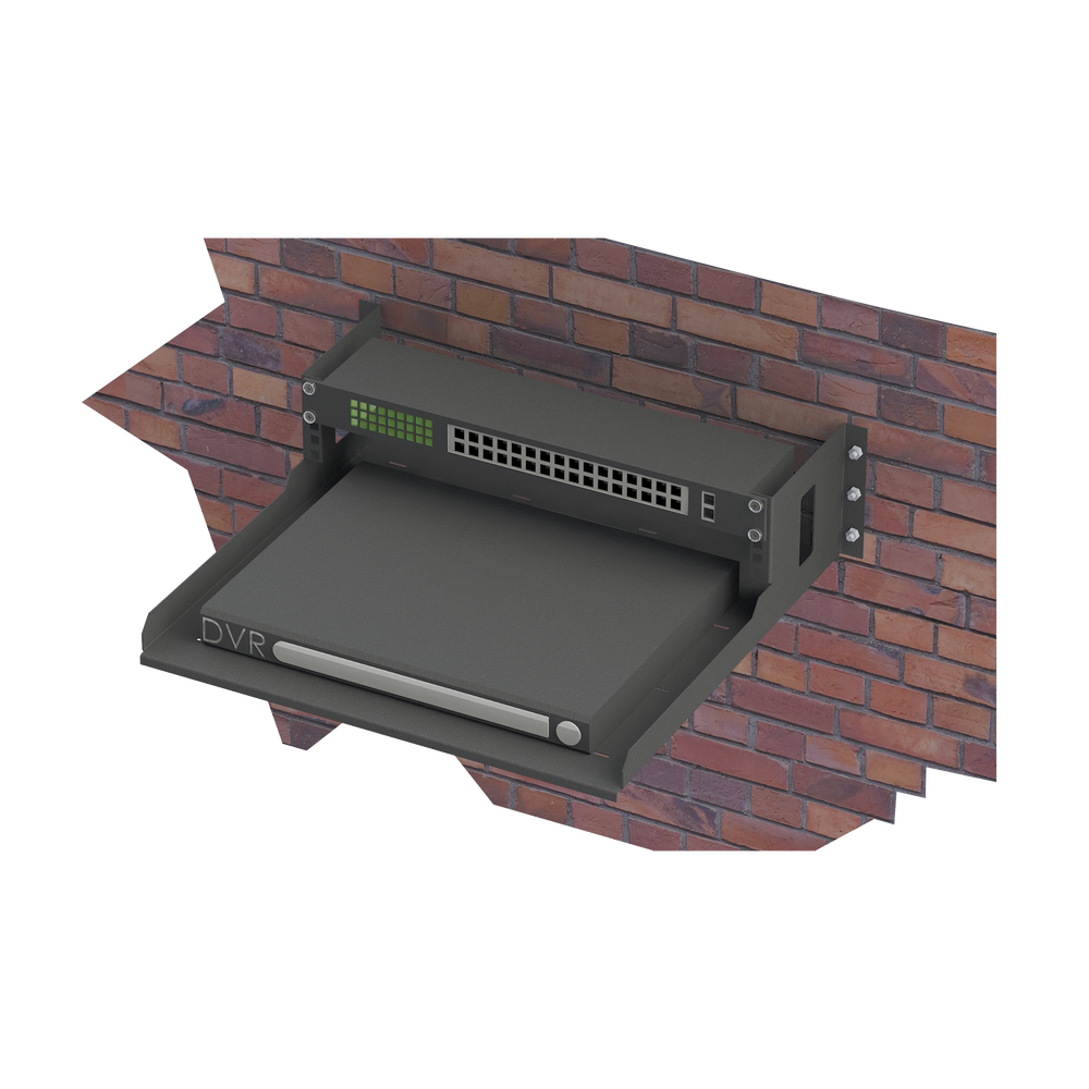 Rack Abierto de Montaje en Pared, de 19in, de 2 Unidades de Rack, con Charola de 460 mm de Profundidad, Se envía el Gabinete Armado.