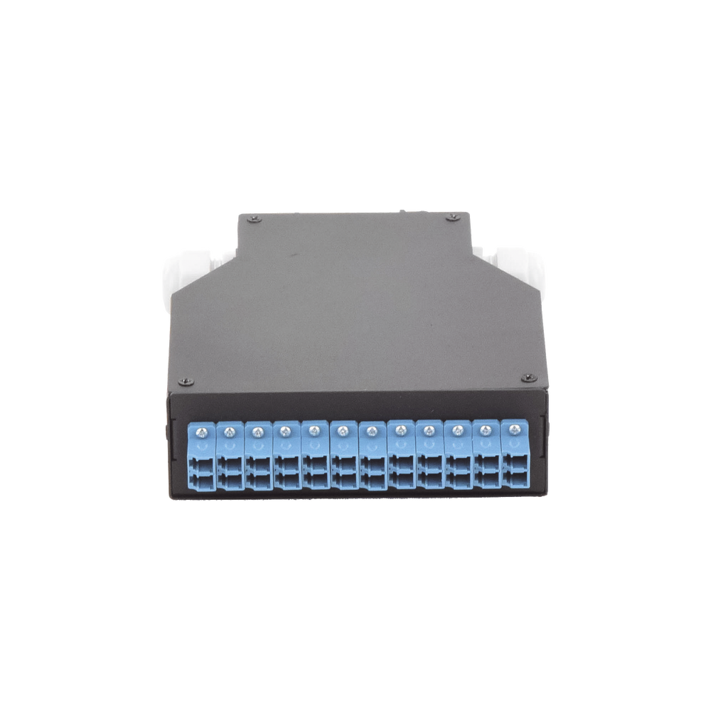 Distribuidor de Fibra ?ptica Para Riel Din, 12 Acopladores LC/UPC Duplex Monomodo con Charola de Empalme