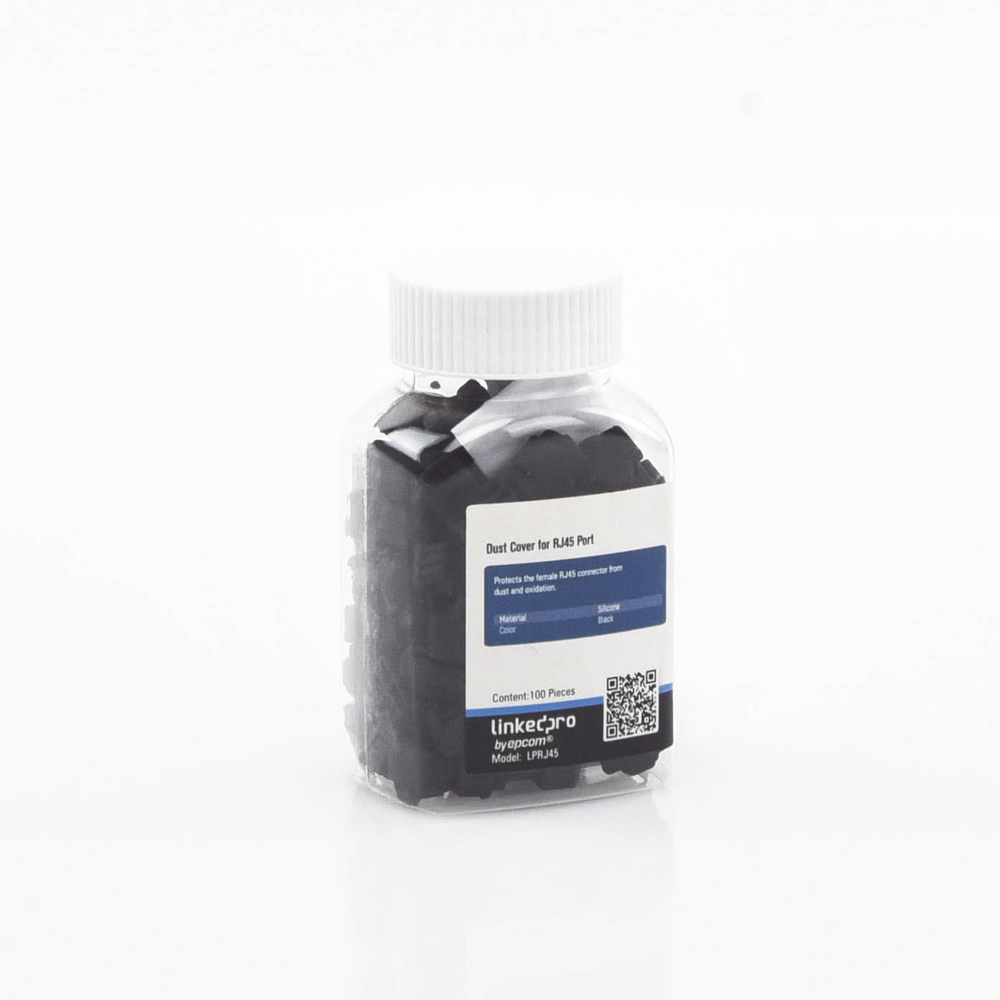 Bote con 100 Protectores Anti-Polvo para Puerto RJ45 Color Negro - Image 3