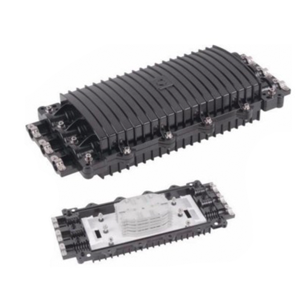 Caja de Distribuci?n de Fibra ?ptica Horizontal, hasta 96 Empalmes, Exterior IP68, 3 Puertos de Entrada y Salida