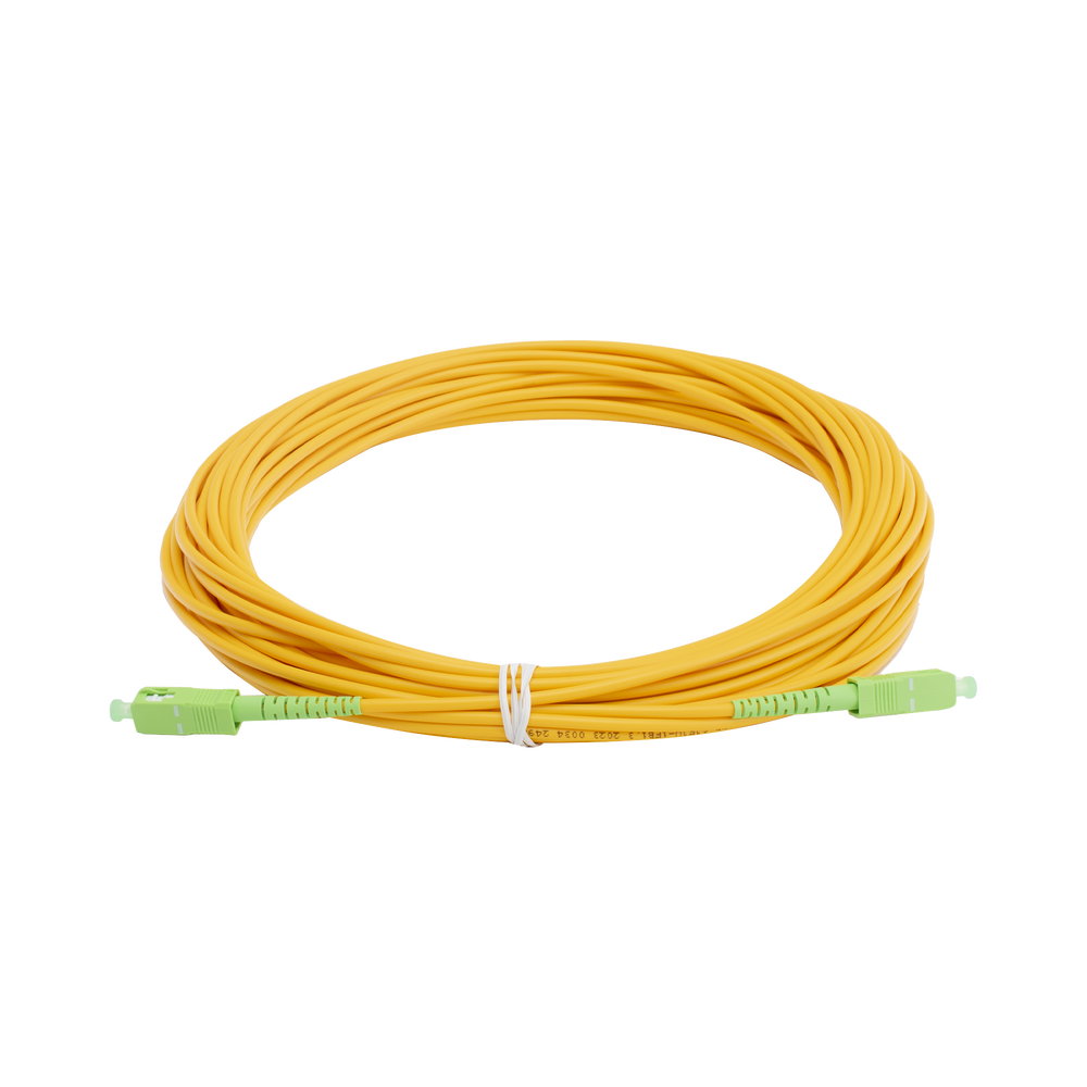Jumper de Fibra ?ptica Monomodo SC/APC - SC/APC Simplex, Color Amarillo, 15 Metros (49.21 Pies)