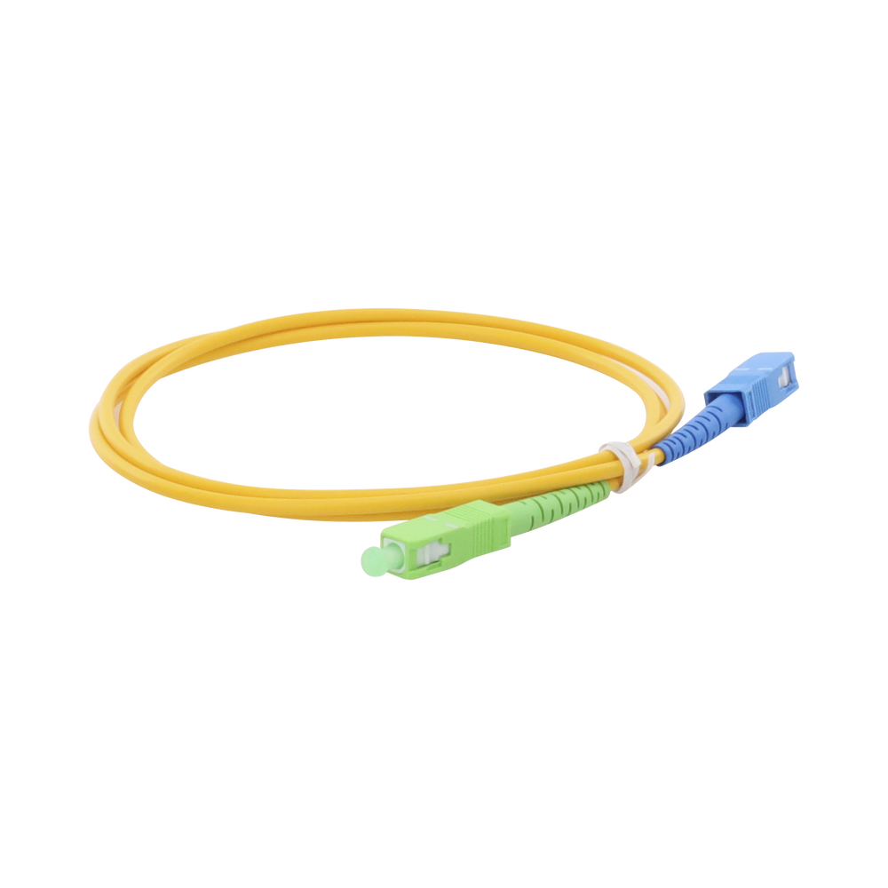 Jumper de Fibra ?ptica Monomodo SC/APC-SC/UPC Simplex de 1 Metro (3.28 Pies), 3mm