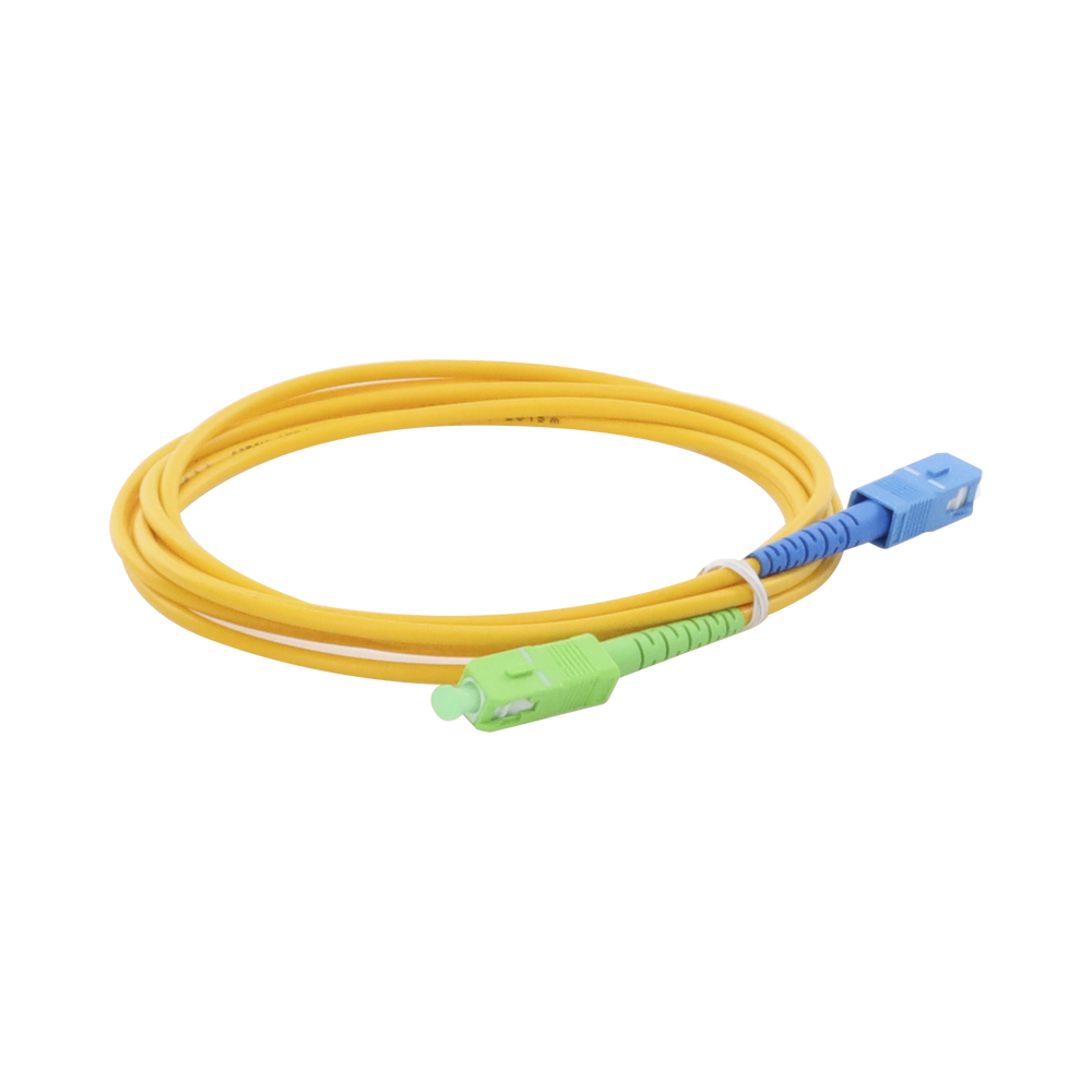 Jumper de Fibra ?ptica Monomodo SC/APC-SC/UPC Simplex de 2 Metros (6.56 Pies), 3mm