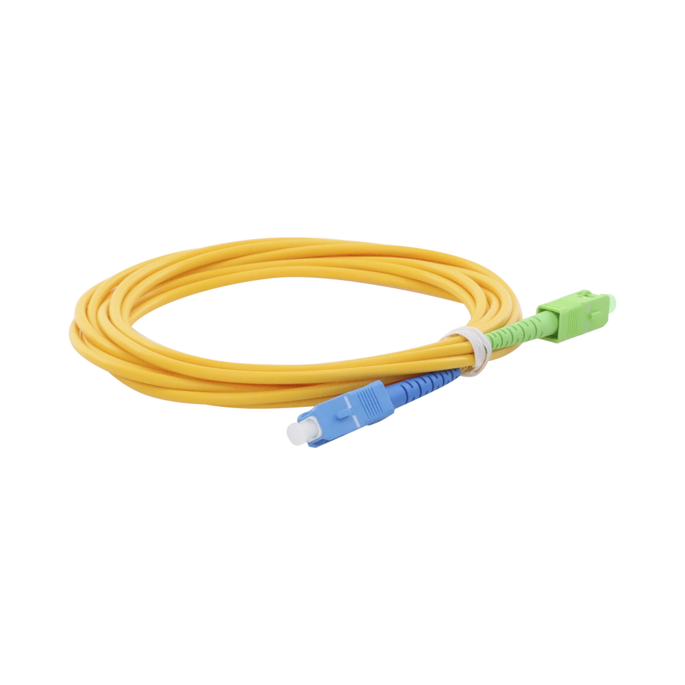 Jumper de Fibra ?ptica Monomodo SC/UPC-SC/APC Simplex, Color Amarillo, 3 Metros (9.84 Pies), 3 mm