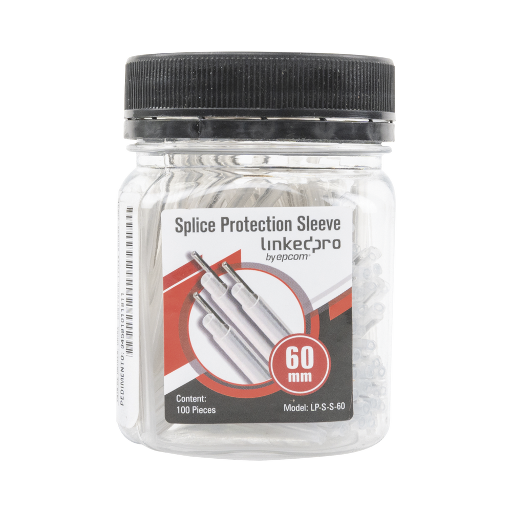 Bote con 100 Mangas para Fusi?n de Fibra ?ptica de 60 mm (2.36 Pulgadas)