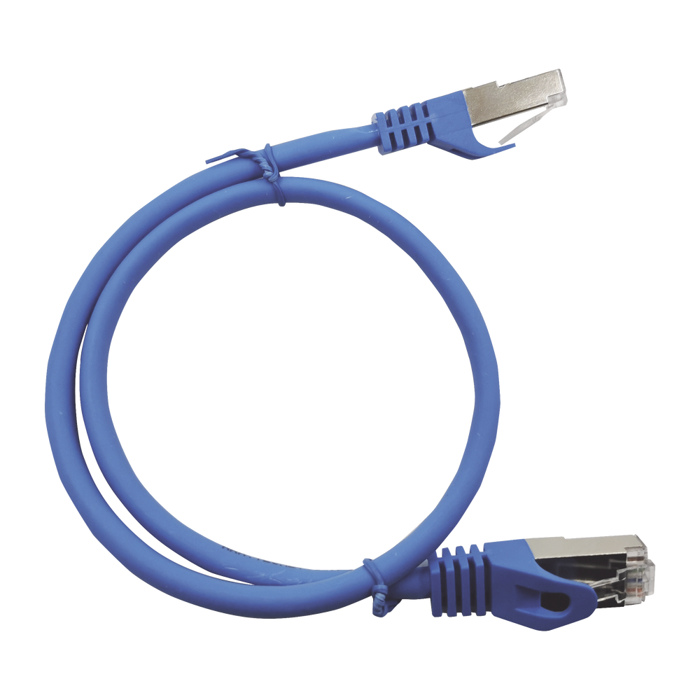 Patch Cord Cat6A 10G Blindado 0.5 Metros (1.64 Pies) Azul