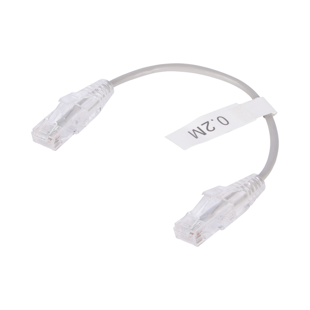Cable de Parcheo Slim UTP Cat6 - 20 cm (7.87 Pulgadas) Gris Di?metro Reducido (28 AWG) - Image 2