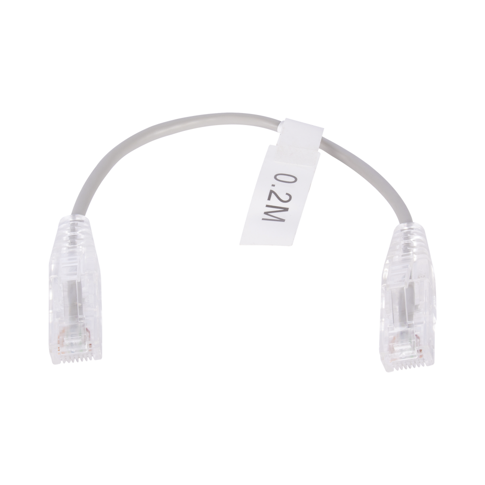Cable de Parcheo Slim UTP Cat6 - 20 cm (7.87 Pulgadas) Gris Di?metro Reducido (28 AWG)