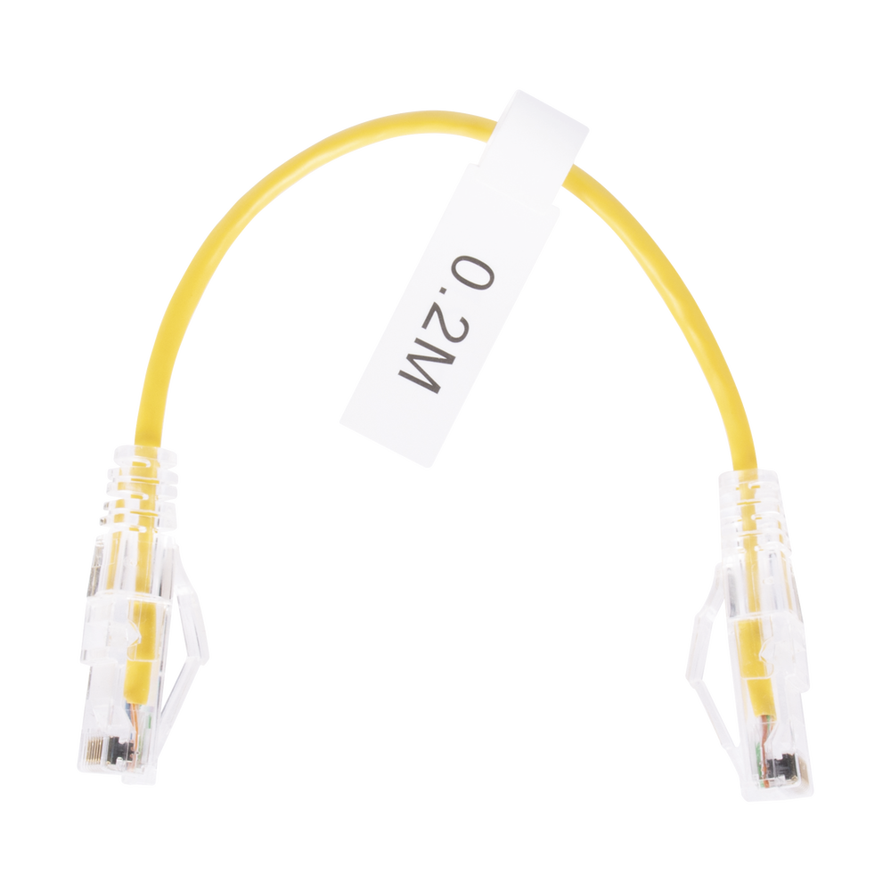 Cable de Parcheo Slim UTP Cat6 - 20 cm (7.87 Pulgadas) Amarillo Di?metro Reducido (28 AWG) - Image 2