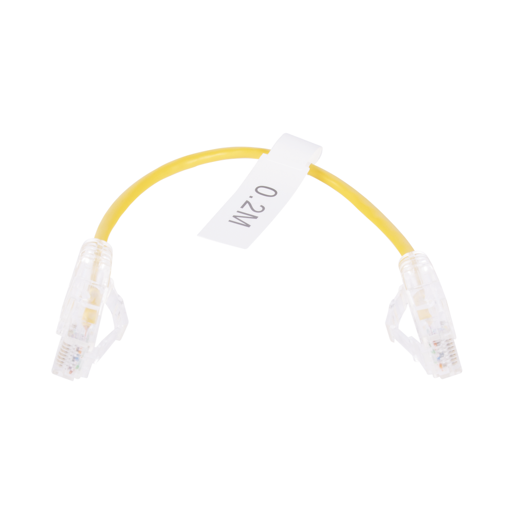 Cable de Parcheo Slim UTP Cat6 - 20 cm (7.87 Pulgadas) Amarillo Di?metro Reducido (28 AWG)