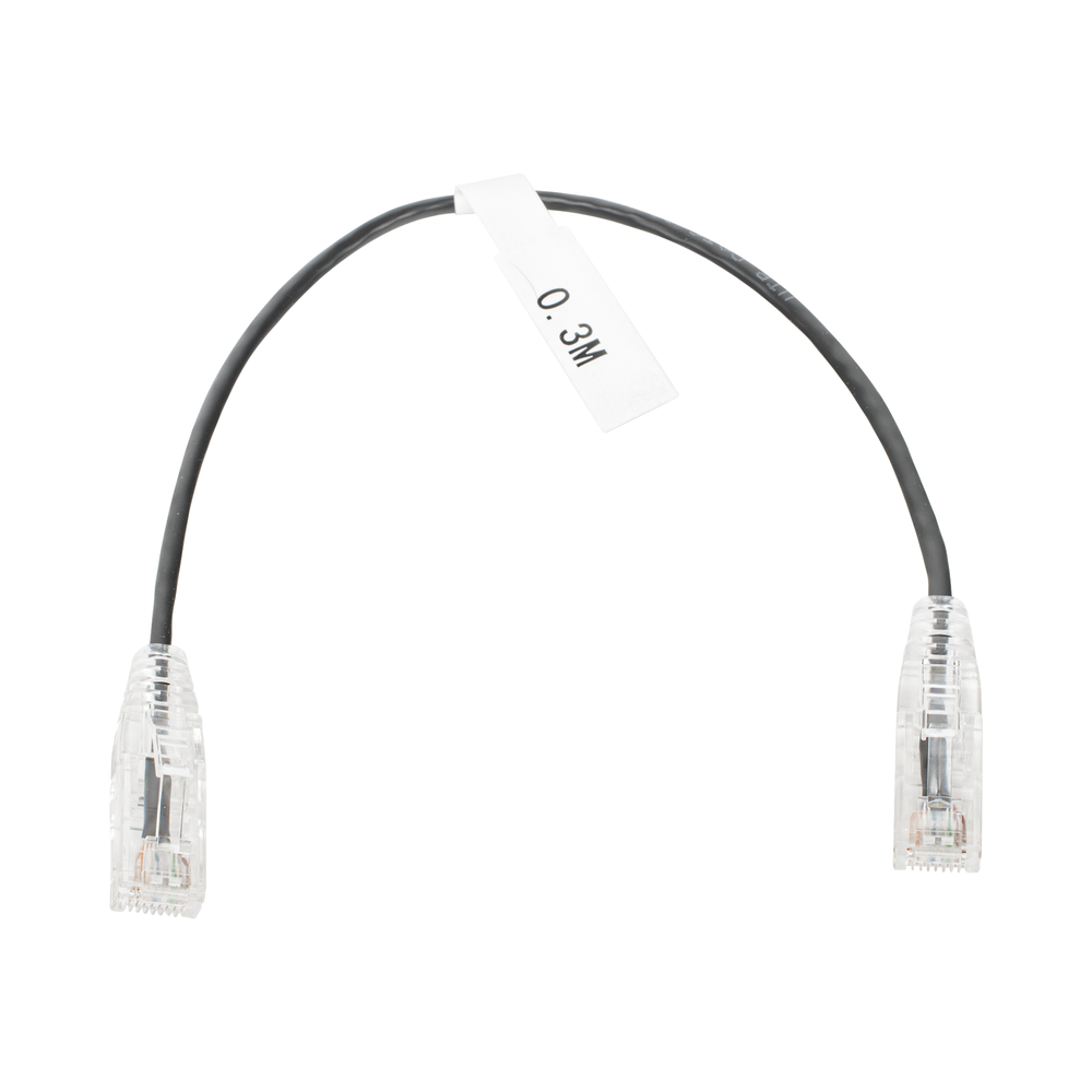 Cable de Parcheo Slim UTP Cat6 - 30 cm (11.81 Pulgadas) Negro Di?metro Reducido (28 AWG)