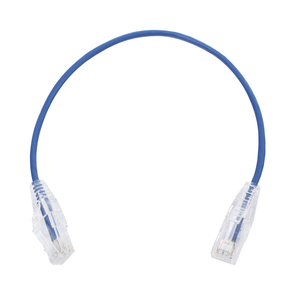 Cable de Parcheo Slim UTP Cat6 - 30 cm (11.81 Pulgadas) Azul Di?metro Reducido (28 AWG)