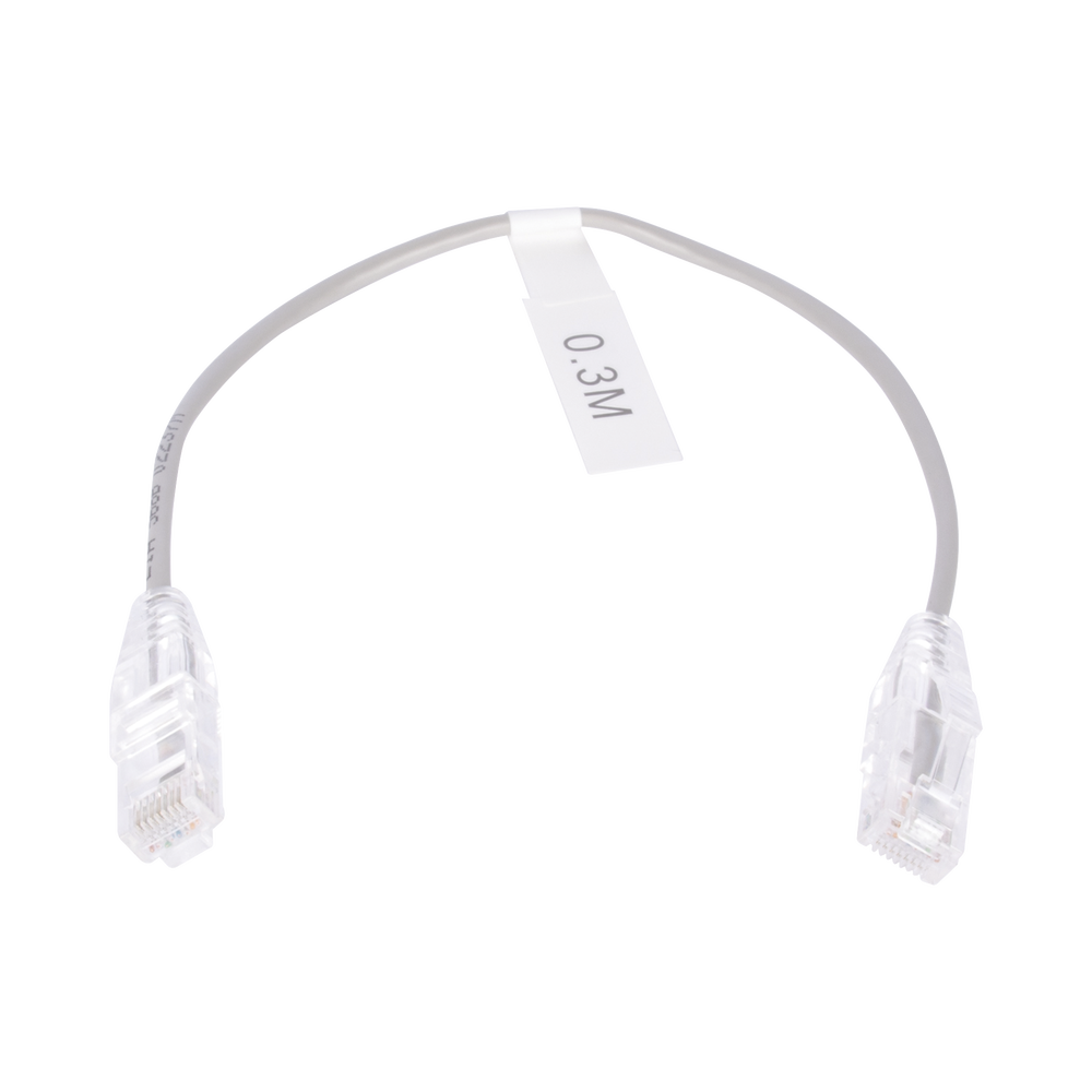 Cable de Parcheo Slim UTP Cat6 - 30 cm (11.81 Pulgadas) Gris Di?metro Reducido (28 AWG)