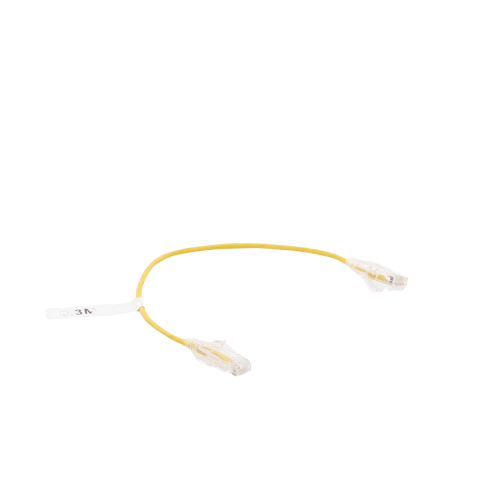 Cable de Parcheo Slim UTP Cat6 - 30 cm (11.81 Pulgadas) Amarillo Di?metro Reducido (28 AWG) - Image 5