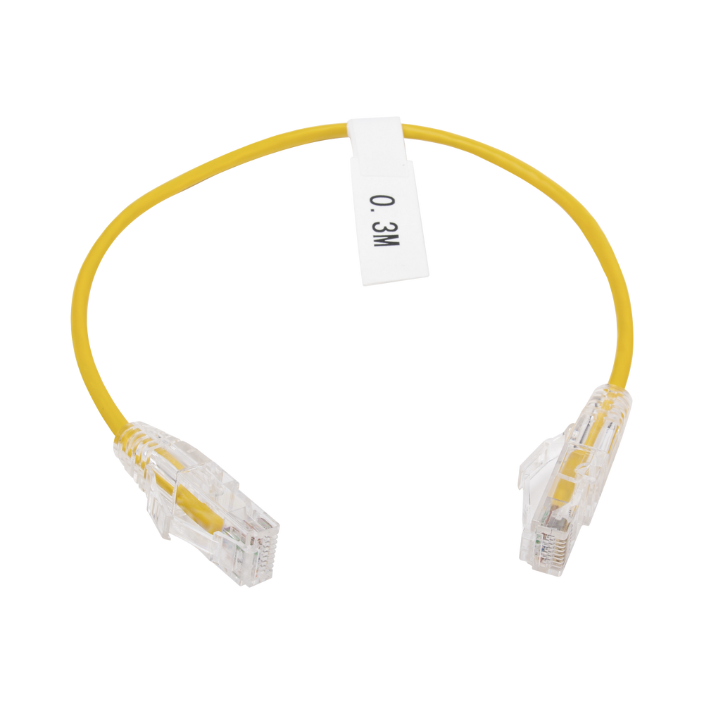 Cable de Parcheo Slim UTP Cat6 - 30 cm (11.81 Pulgadas) Amarillo Di?metro Reducido (28 AWG)