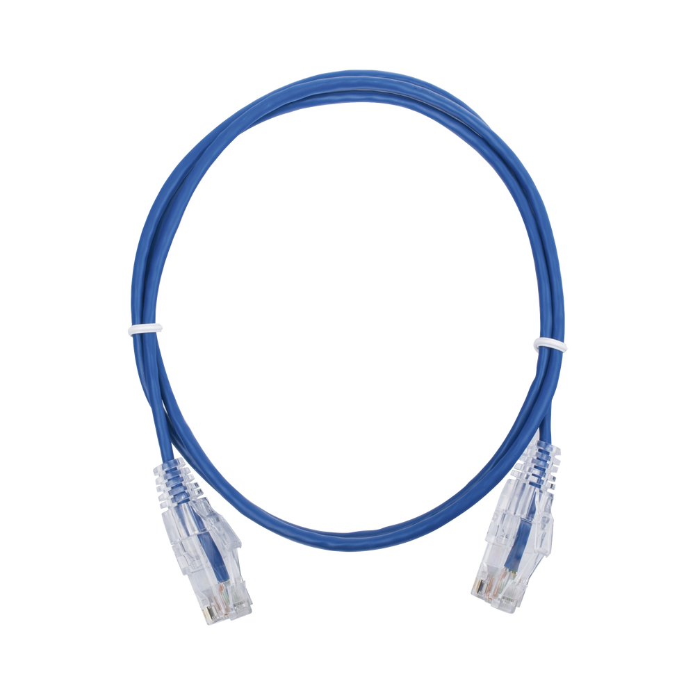 Cable de Parcheo Slim UTP Cat6 - 1 Metro (3.28 Pies), Azul, Di?metro Reducido (28 AWG)