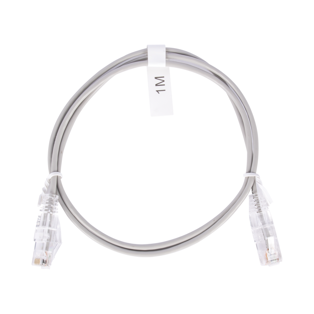 Cable de Parcheo Slim UTP Cat6 - 1 Metro (3.28 Pies), Gris, Di?metro Reducido (28 AWG) - Image 2