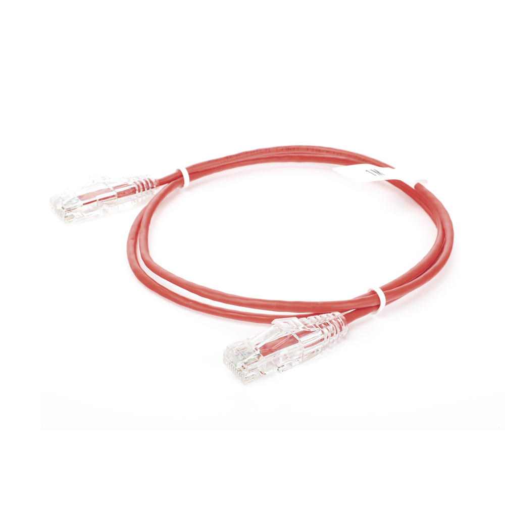 Cable de Parcheo Slim UTP Cat6 - 1 Metro (3.28 Pies), Rojo, Di?metro Reducido (28 AWG) - Image 4