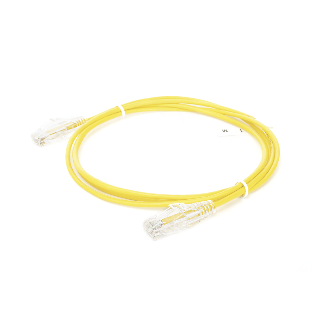 Cable de Parcheo Slim UTP Cat6 - 1 Metro (3.28 Pies), Amarillo, Di?metro Reducido (28 AWG) - Image 4