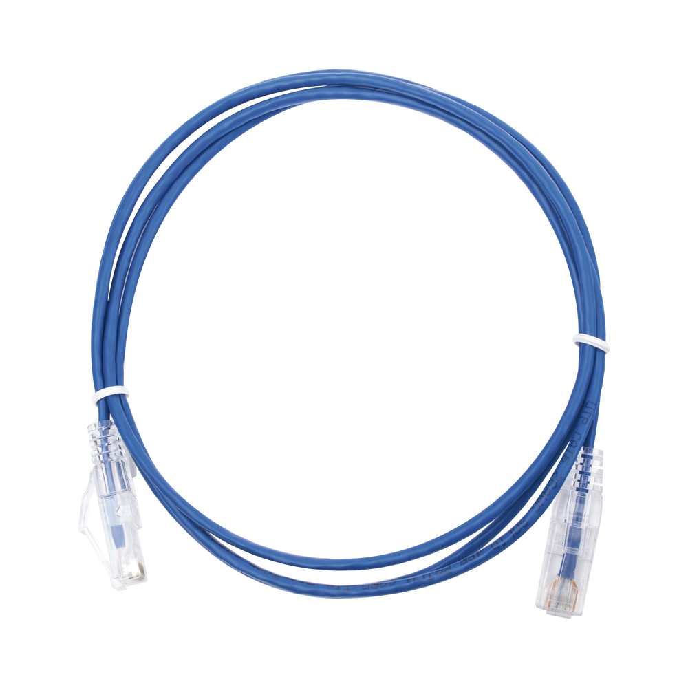 Cable de Parcheo Slim UTP Cat6 - 1.5 Metros (4.92 Pies) Azul Di?metro Reducido (28 AWG)