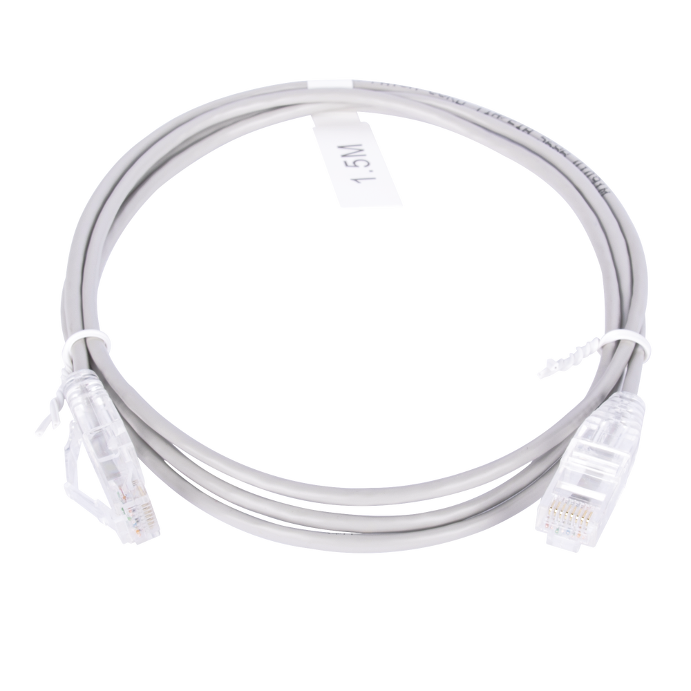 Cable de Parcheo Slim UTP Cat6 - 1.5 Metros (4.92 Pies) Gris Di?metro Reducido (28 AWG) - Image 2
