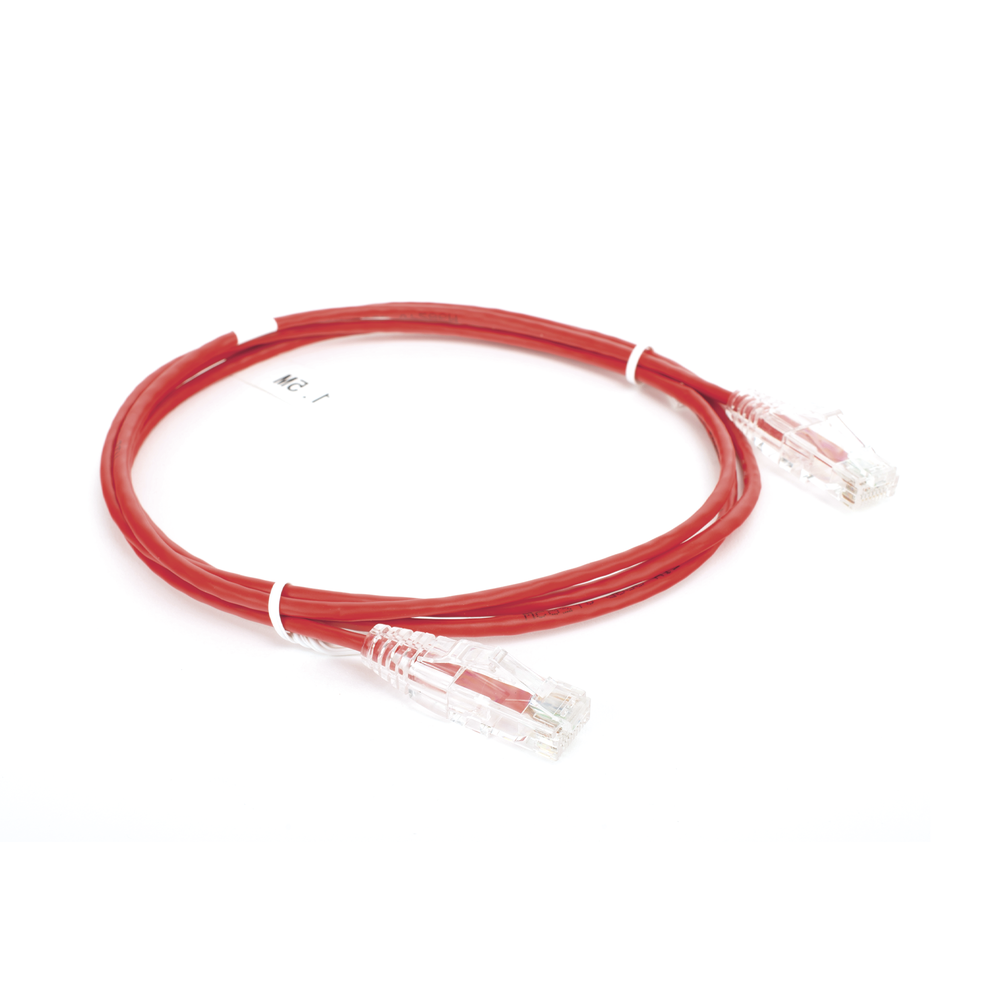 Cable de Parcheo Slim UTP Cat6 - 1.5 Metros (4.92 Pies) Rojo Di?metro Reducido (28 AWG) - Image 3
