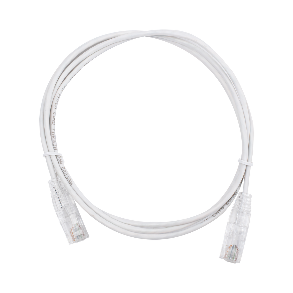 Cable de Parcheo Slim UTP Cat6 - 1.5 Metros (4.92 Pies) Blanco Di?metro Reducido (28 AWG)