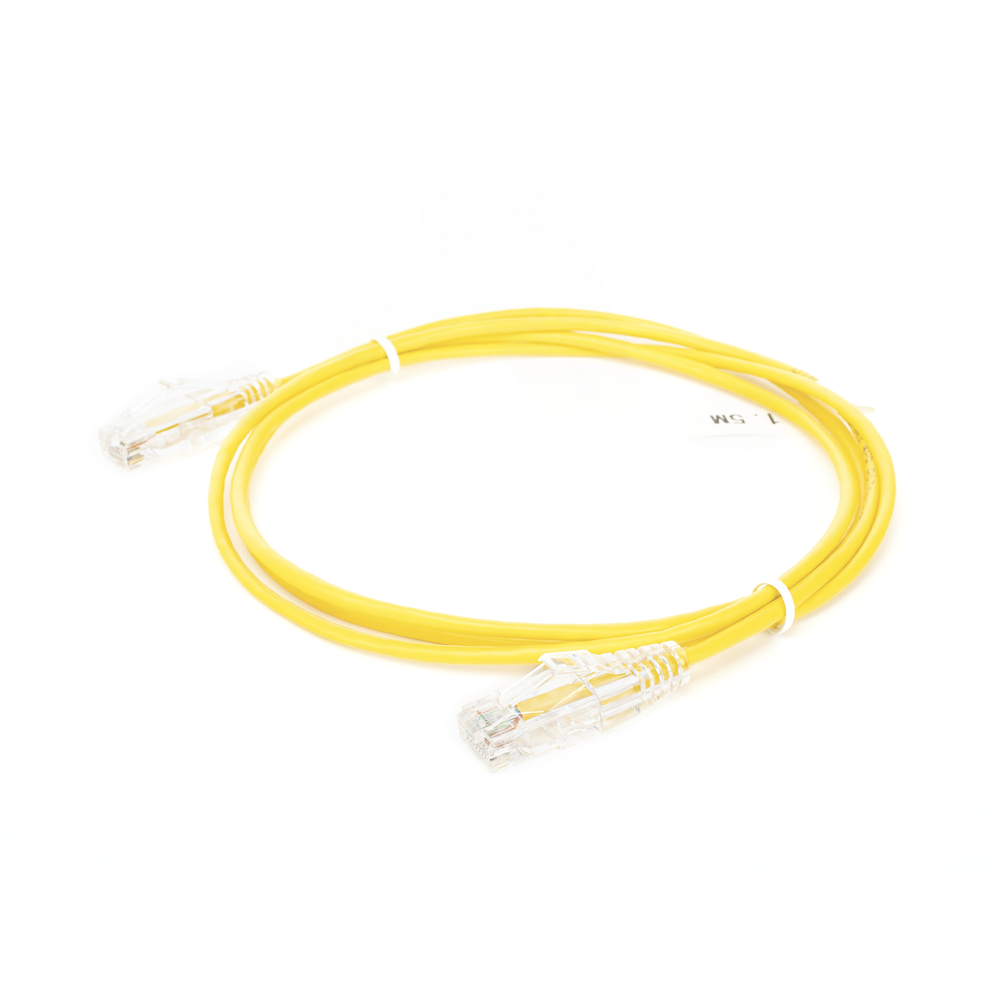 Cable de Parcheo Slim UTP Cat6 - 1.5 Metros (4.92 Pies) Amarillo Di?metro Reducido (28 AWG) - Image 4