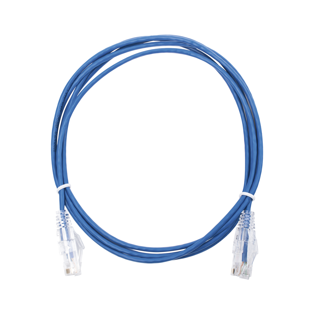 Cable de Parcheo Slim UTP Cat6 - 2 Metros (6.56 Pies) Azul Di?metro Reducido (28 AWG)