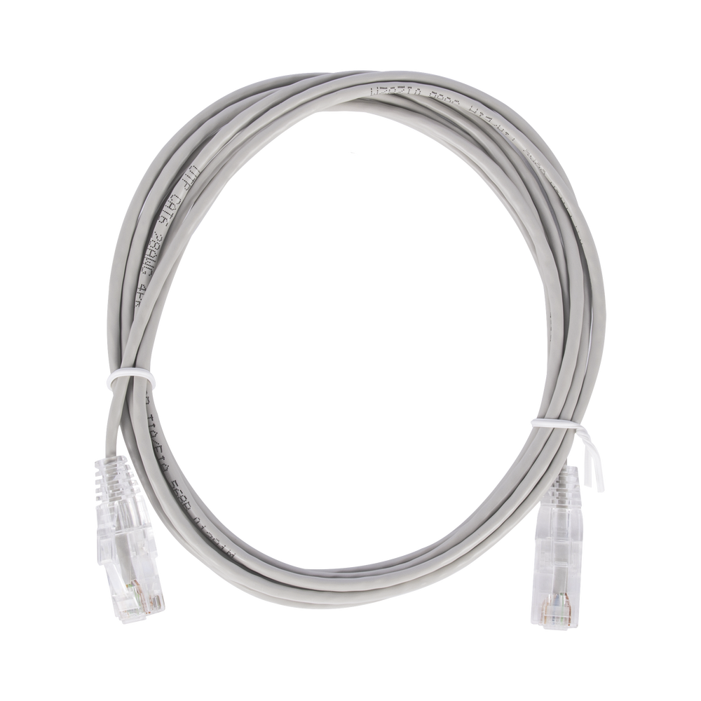 Cable de Parcheo Slim UTP Cat6 - 2 Metros (6.56 Pies) Gris Di?metro Reducido (28 AWG)