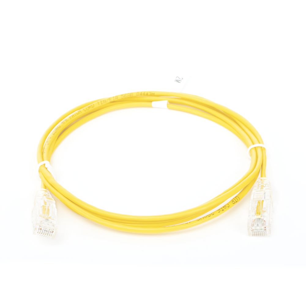 Cable de Parcheo Slim UTP Cat6 - 2 Metros (6.56 Pies) Amarillo Di?metro Reducido (28 AWG) - Image 2