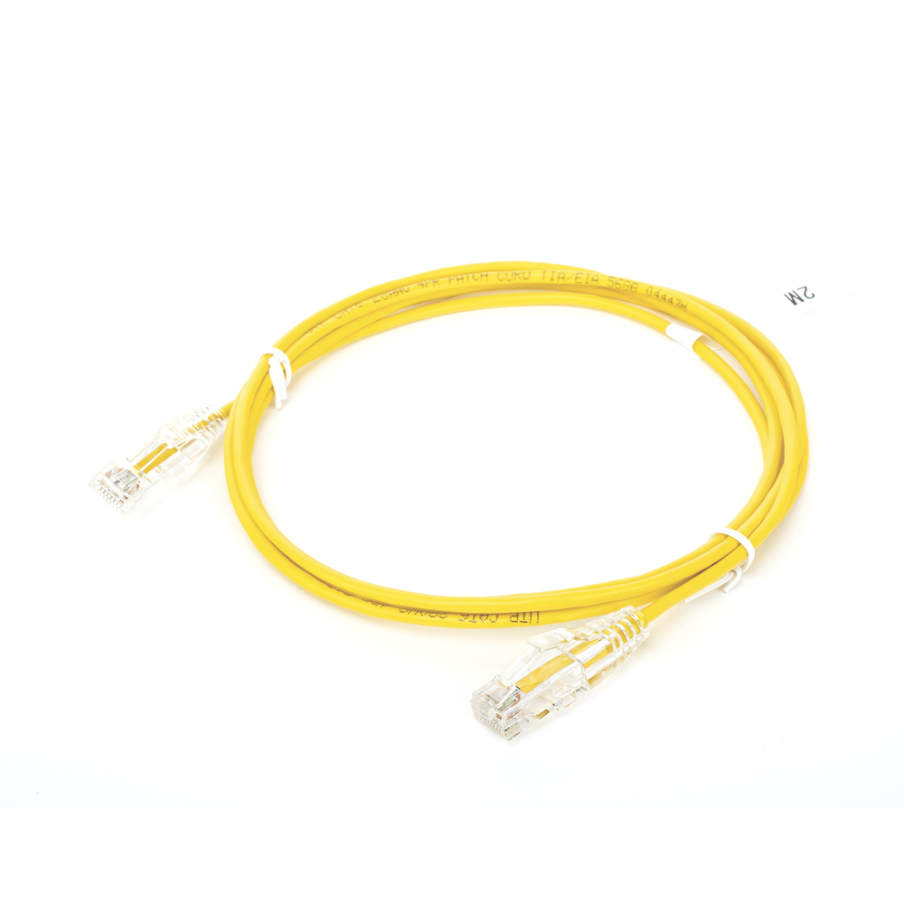 Cable de Parcheo Slim UTP Cat6 - 2 Metros (6.56 Pies) Amarillo Di?metro Reducido (28 AWG) - Image 4