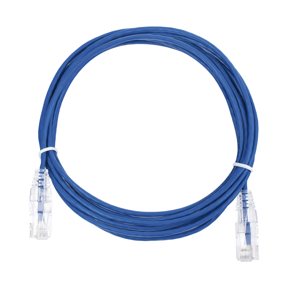 Cable de Parcheo Slim UTP Cat6 - 3 Metros (9.84 Pies) Azul Di?metro Reducido (28 AWG)