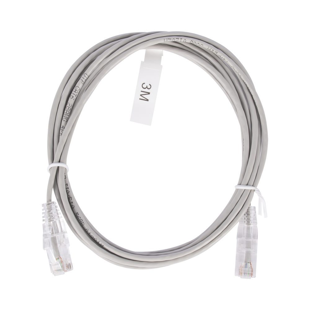 Cable de Parcheo Slim UTP Cat6 - 3 Metros (9.84 Pies) Gris Di?metro Reducido (28 AWG) - Image 2