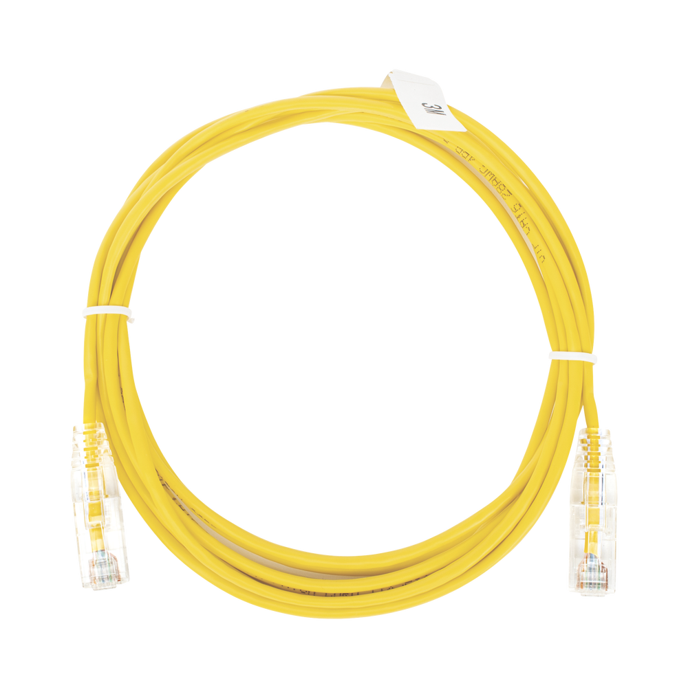 Cable de Parcheo Slim UTP Cat6 - 3 Metros (9.84 Pies) Amarillo Di?metro Reducido (28 AWG)
